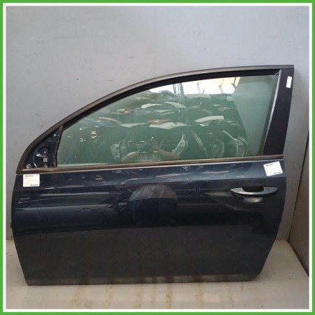 Porta Portiera Sportello Anteriore Destro DX Volkswagen Golf 6 Serie Blu Scuro Berlina 3 Porte 2008-2012 Originale Usato