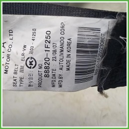 Cintura di Sicurezza Anteriore Destro DX Kia Sportage 2 Serie 2.0 CVVT 16v. 888201F250 2004-2010 Autoliv
