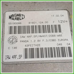 Centralina Motore Iniezione ECU Magneti Marelli IAW4AF.SP Fiat Panda 2 Serie 1.2 Dynamic 51880191 Benzina 2003-2009