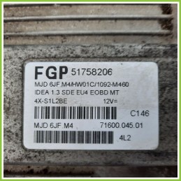 Centralina Motore Iniezione ECU MAGNETI MARELLI MJD6JF.M4 FIAT IDEA 4D/2S 1.3 16V MJ ACTIVE 51758206 Diesel 2003 2012