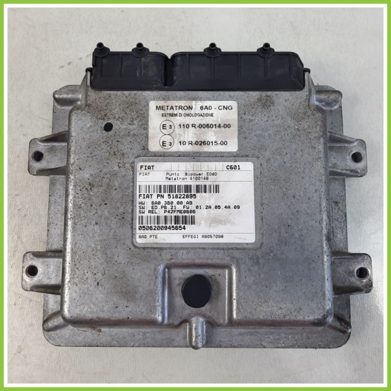 Centralina Motore Iniezione ECU METATRON 6A0-CNG FIAT PUNTO CLASSIC 2U 1.2 F.L.08 GPL 51822865 Benzina-Gpl 2007 2011