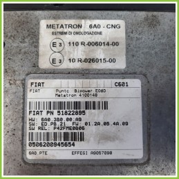 Centralina Motore Iniezione ECU METATRON 6A0-CNG FIAT PUNTO CLASSIC 2U 1.2 F.L.08 GPL 51822865 Benzina-Gpl 2007 2011