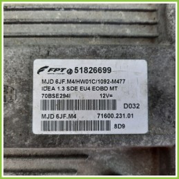 Centralina Motore Iniezione ECU MAGNETI MARELLI MJD6JF.M4 LANCIA MUSA TG 1.3MJ 16V ARGENTO 51826699 Diesel 2004 2008