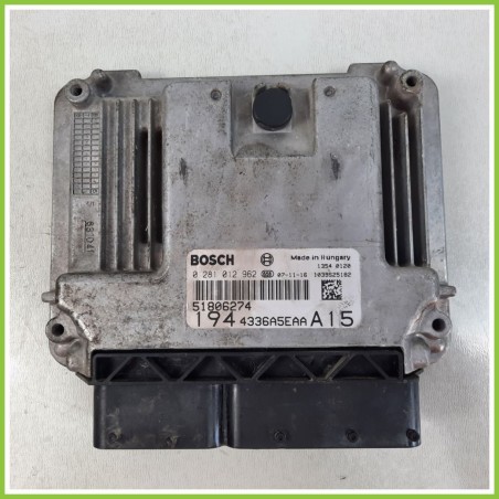 Centralina Motore Iniezione ECU BOSCH 0281012962 FIAT CROMA 2T 1.9 MJT 16V DYNAMIC AUT. 51806274 Diesel 2007 2011