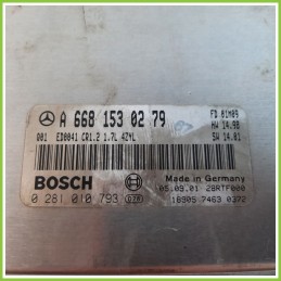 Centralina Motore Iniezione ECU BOSCH 0281010793 MERCEDES-BENZ Classe A W168 170 CDI A6681530279 Diesel 2001 2004