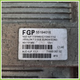 Centralina Motore Iniezione ECU MAGNETI MARELLI MJD6JF.Y1 LANCIA YPSILON TE 1.3 MJ 16V ARGENTO 55194016 Diesel 2003 2006