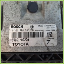 Centralina Motore Iniezione ECU BOSCH 0261208936 TOYOTA YARIS 1.0 12V 89661-2D270 Benzina 2005 2012