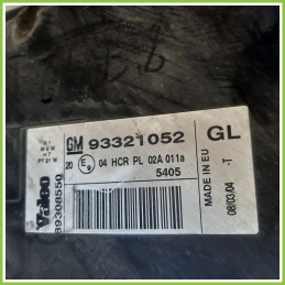 Faro Fanale Proiettore Anteriore Sinistro SX VALEO 89308550 OPEL MERIVA X03 93321052 Originale Usato