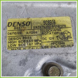 Compressore Clima AC Aria Condizionata DENSO SCSB06 LANCIA YPSILON TE 51747318 188A4000