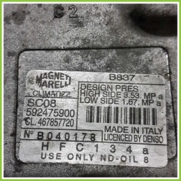 Compressore Clima AC Aria Condizionata MAGNETI MARELLI SC08 LANCIA Y 592475900 188A4000