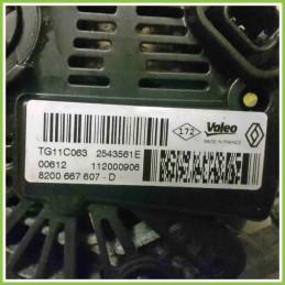 Alternatore VALEO 8200667607D DACIA DUSTER 112000906 K4MF6