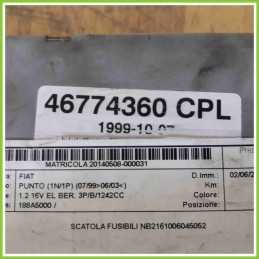Body Computer Centralina Modulo BCM BSI BSM DELPHI 46774360 FIAT PUNTO 1N/1P PA6-GB20GF10 188A5000