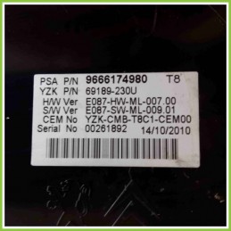 Quadro strumenti contachilometri tachimetro PSA9666174980T8 PEUGEOT 5008 YZK69189-230U RHH