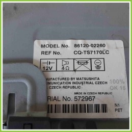 Autoradio Stereo MATSUSHITA 86120-02260 TOYOTA COROLLA TYPE: W58802