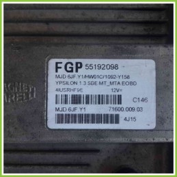 Centralina Motore Iniezione ECU MAGNETI MARELLI MJD6JF.Y1 LANCIA YPSILON TE 55192098 188A9000