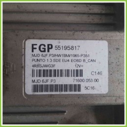 Centralina Motore Iniezione ECU MAGNETI MARELLI MJD6JF.P3 FIAT PUNTO 2U 55195817 188A9000
