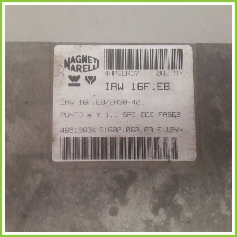 Centralina Motore Iniezione ECU MAGNETI MARELLI IAW16F.EB FIAT PUNTO 1a Serie 46519634 176B2000
