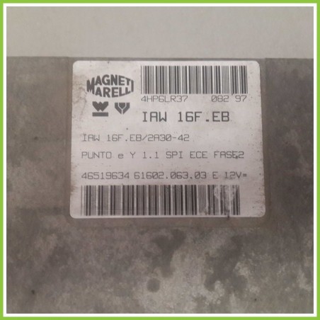 Centralina Motore Iniezione ECU MAGNETI MARELLI IAW16F.EB FIAT PUNTO 1a Serie 40kw 46519634 1993 1999