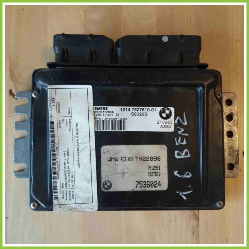 Centralina Motore Iniezione ECU SIEMENS S118012001N MINI MINI R50/R53 7536024 W10B16A