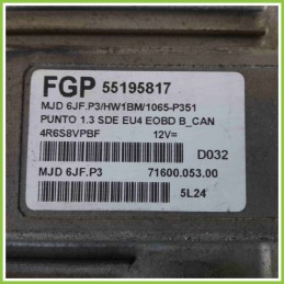 Centralina Motore Iniezione ECU MAGNETI MARELLI MJD6JF.P3 FIAT PUNTO 2U 55195817 188A9000