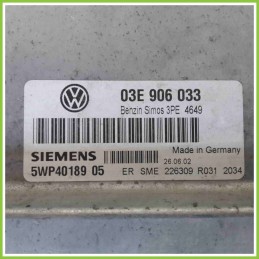 Centralina Motore Iniezione ECU SIEMENS 5WP4018905 VOLKSWAGEN POLO 9N 03E906033 AZQ