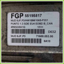 Centralina Motore Iniezione ECU MAGNETI MARELLI MJD6JF.P3 FIAT PUNTO 2U 55195817 188A9000