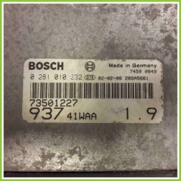 Centralina Motore Iniezione ECU BOSCH 0281010332 ALFA ROMEO 147 W8 73501227 937A2000