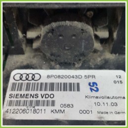 Comandi Clima Aria Condizionata Riscaldamento SIEMENS 4122060 AUDI A3 8P 8P0820043D BKD
