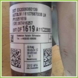 Airbag Laterale AUTOLIV 610768700BLH OPEL ASTRA P10 A11C223055