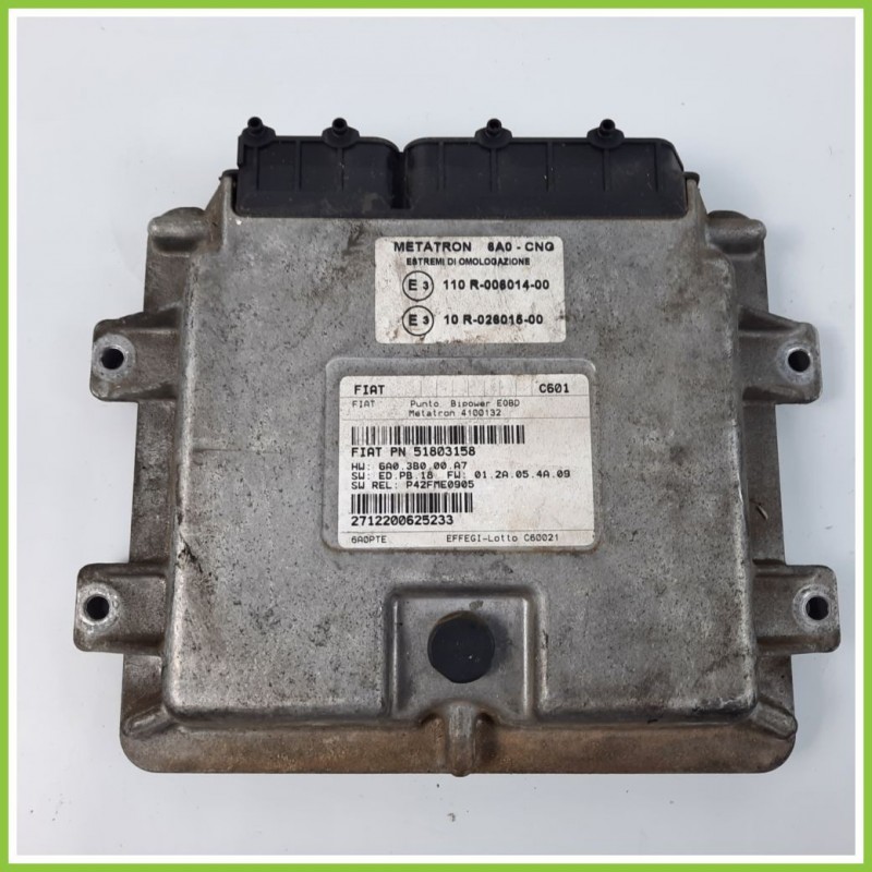 Centralina Motore Iniezione ECU METATRON 4100132 FIAT PUNTO 2U 1.2 8V NATURAL POWER 51603158 Benzina-Metano 2003 2007