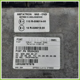Centralina Motore Iniezione ECU METATRON 4100119 FIAT DOBLO 3C 1.6 16V NAT.PWR. ACTIVE 55204203 Benzina-Metano 2005 2011