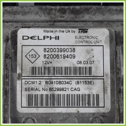 Centralina Motore Iniezione ECU DELPHI R0410B034A RENAULT CLIO 3a Serie 1.5 DCI 8200399038 Diesel 2005 2009
