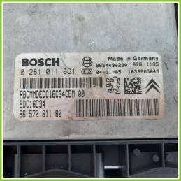 Centralina Motore Iniezione ECU BOSCH 0281011861 CITROEN C2 1.4 HDI 9657061180 Diesel 2003 2010