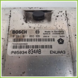 Centralina Motore Iniezione ECU BOSCH 0281011093 CHRYSLER PT CRUISER 2.2 CRD LIMITED P05034034AB Diesel 2000 2005