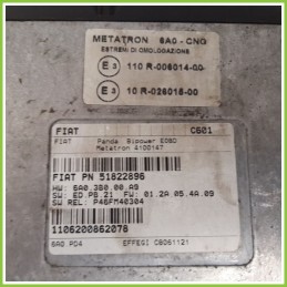 Centralina Motore Iniezione ECU METATRON 6A0-CNG FIAT PANDA 2Q 1.2 CLIMBING NAT. POWER 51822896 Benzina-Metano 2003 2010