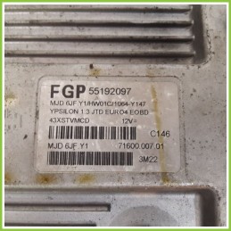 Centralina Motore Iniezione ECU MAGNETI MARELLI MJD6JF.Y1 LANCIA YPSILON TE 1.3 MJ 16V 55192097 Diesel 2003 2006