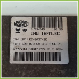 Centralina Motore Iniezione ECU MAGNETI MARELLI IAW16FM.EC FIAT SEICENTO 1E 900 S 46555914 Benzina 1998 2005