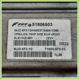 Centralina Motore Iniezione ECU MAGNETI MARELLI MJD6F3.Y2 LANCIA YPSILON TE 1.3 MJT ARGENTO 51806503 Diesel 2006 2008