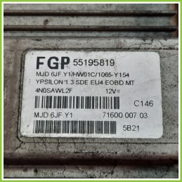 Centralina Motore Iniezione ECU MAGNETI MARELLI MJD6JF.Y1 LANCIA YPSILON TE 1.3 MJ 16V ARGENTO 55195819 Diesel 2003 2006