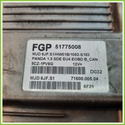 Centralina Motore Iniezione ECU MAGNETI MARELLI MJD6JF.S1 FIAT PANDA 2Q 1.3 51775008 Diesel 2003 2010