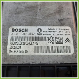 Centralina Motore Iniezione ECU BOSCH 0281013332 PEUGEOT 308 1.6 16V 9664257580 2007 2014