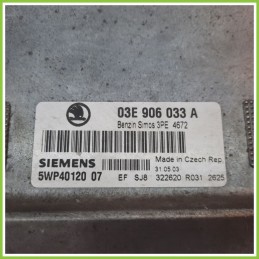 Centralina Motore Iniezione ECU SIEMENS 5WP4012007 SKODA FABIA 6Y 1.2 12V 03E906033A 2000 2007