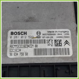 Centralina Motore Iniezione ECU BOSCH 0281012529 CITROEN C3 2a Serie 1.4 9663475880 2005 2010