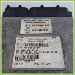 Centralina Motore Iniezione GAS METATRON 4100137 FIAT PUNTO CLASSIC 2U 1.2 51815709 2007 2011