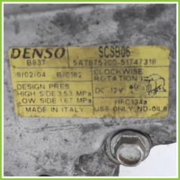Compressore Clima AC Aria Condizionata DENSO SCSB06 FIAT PANDA 2Q 51747318