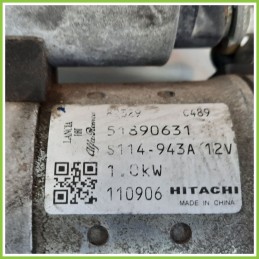 Motorino Avviamento HITACHI S114-943A FIAT PANDA 0X 51890631
