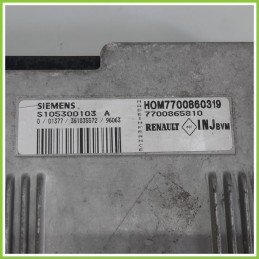Centralina Motore Iniezione ECU SIEMENS S105300103A RENAULT MEGANE 1a Serie 1.6 7700860319 1996 1999
