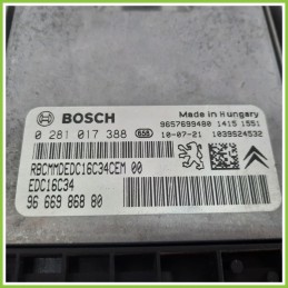 Centralina Motore Iniezione ECU BOSCH 0281017388 CITROEN C3 A51 1.4 9666986880 2009 2013