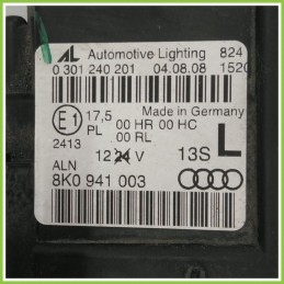 Faro Fanale Proiettore Anteriore Sinistro SX AUTOMOTIVE LIGHTING 0301240201 AUDI A4 8K 8K0941003 Usato