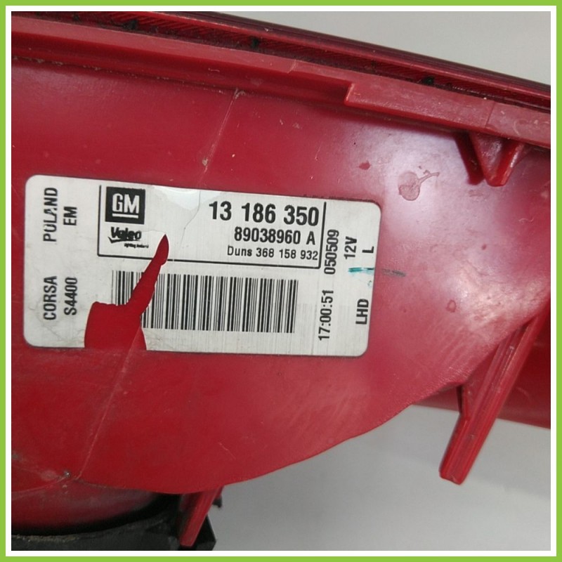 Fanale Fanalino Posteriore Sinistro SX VALEO 89038960A OPEL CORSA S07 13186350 Usato